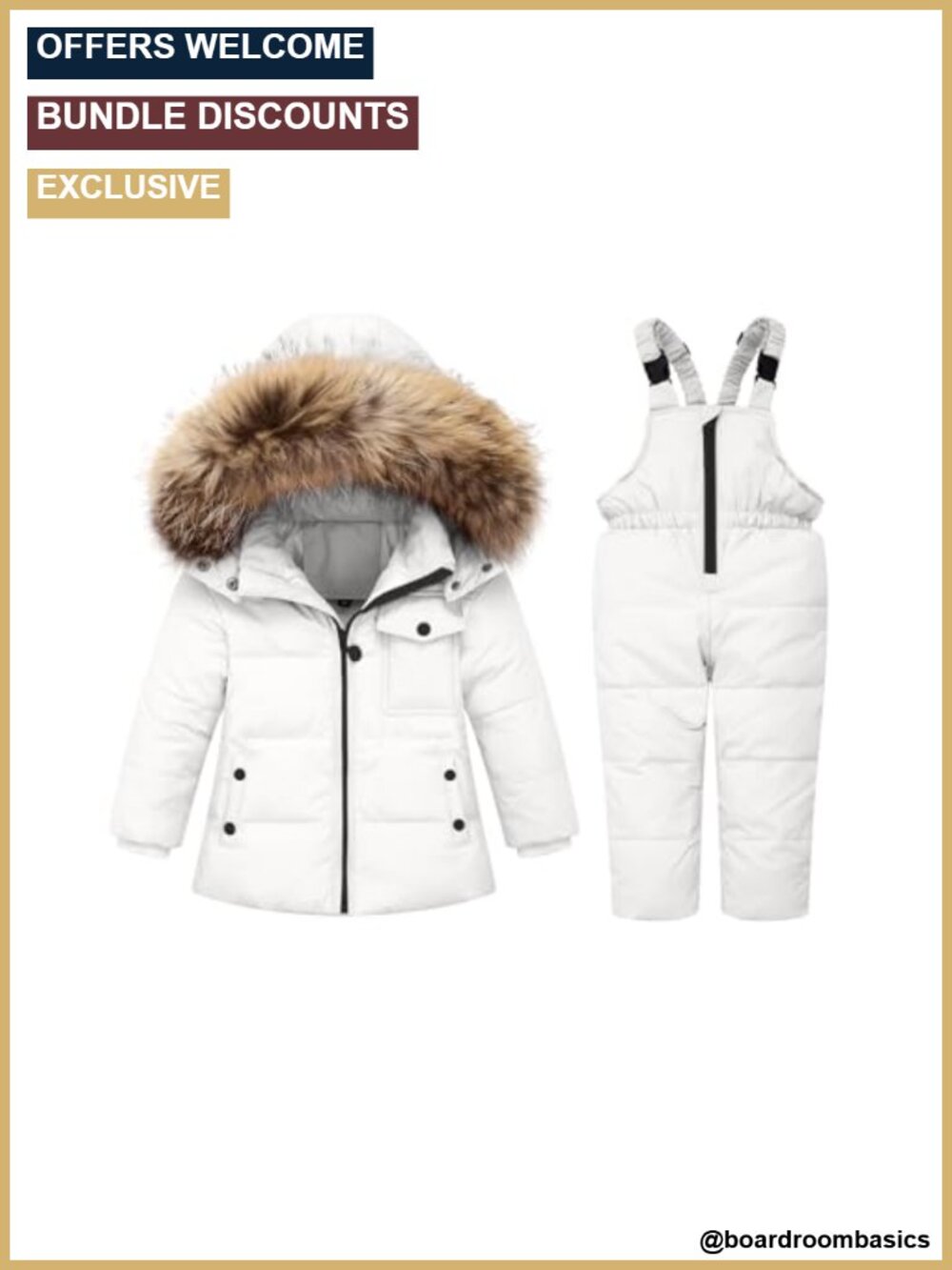 Toddler Snowsuit Bib Jacket Down Coat Winter Snow Pants Set